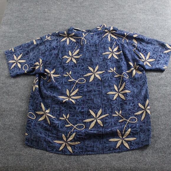 Avanti Shirt Men XXL Silk Hawaiian Aloha Floral Blue Button Up Tropical Colorful - Picture 2 of 6